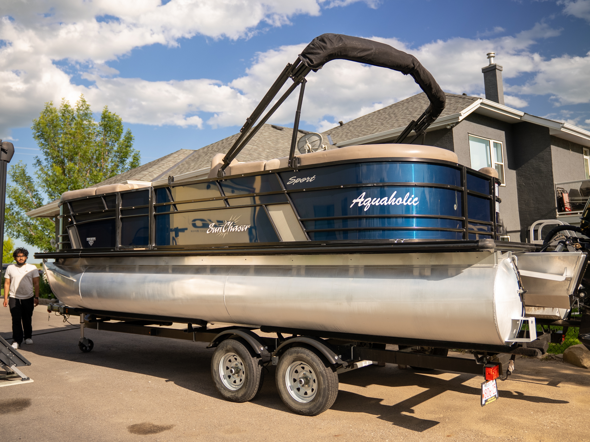 Pontoon exterior polished and sealed