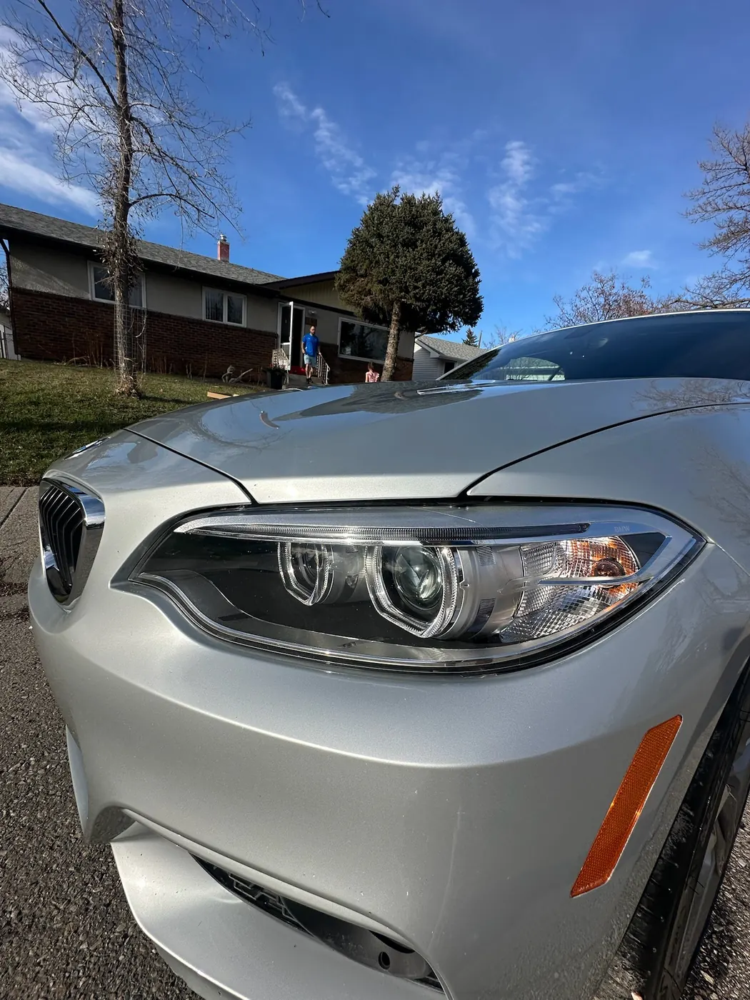 BMW 2 Series headlight after polish