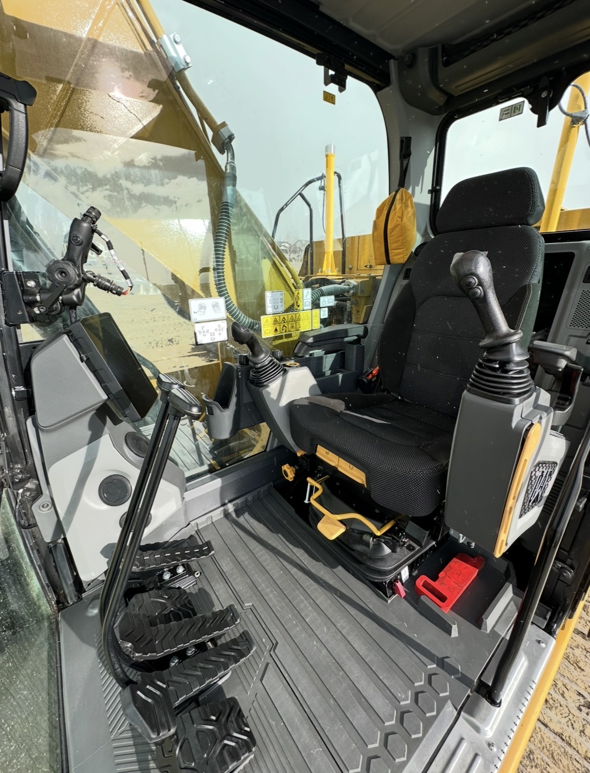 Detailed CAT excavator operator cabin