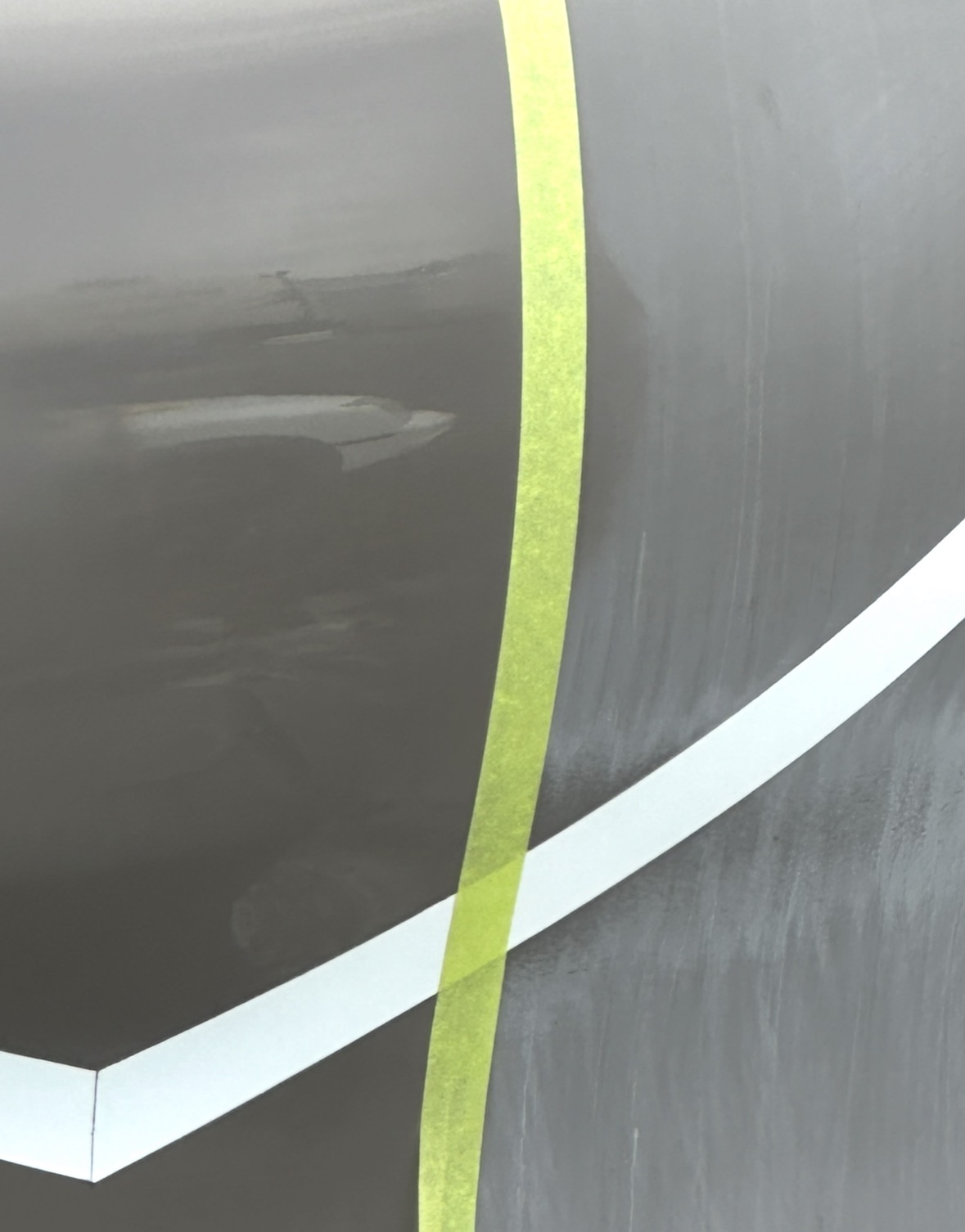 Close-up of corrected RV paint after polishing