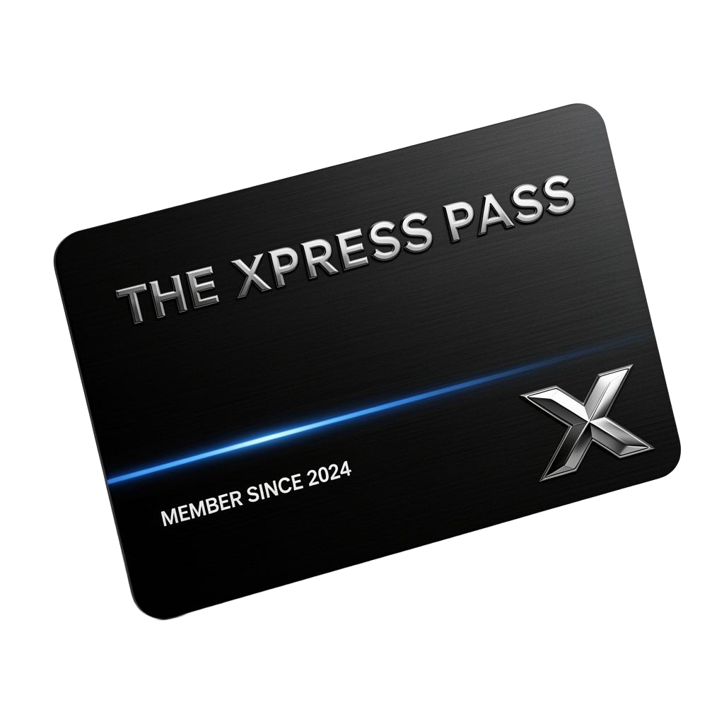 The Xpress Pass — premium black membership card